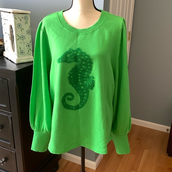 🐠ANTHROPOLOGIE MAEVE SEAHORSE SWEATSHIRT🐠 - Picture 2 of 10